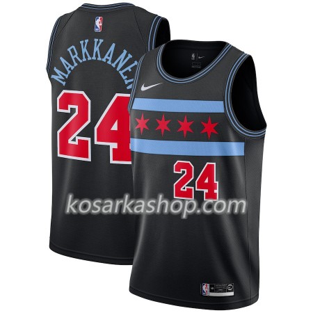 Dres Chicago Bulls Lauri Markkanen 24 Nike 2018-19 City Edition Crna Swingman